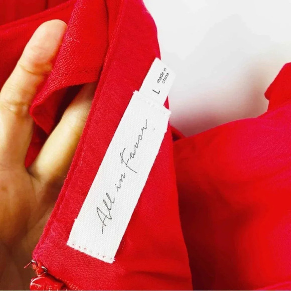 All In Favor Ruffle Mini Dress Tie Front Sleeveless Casual Party Sundress Size L - Picture 10 of 11